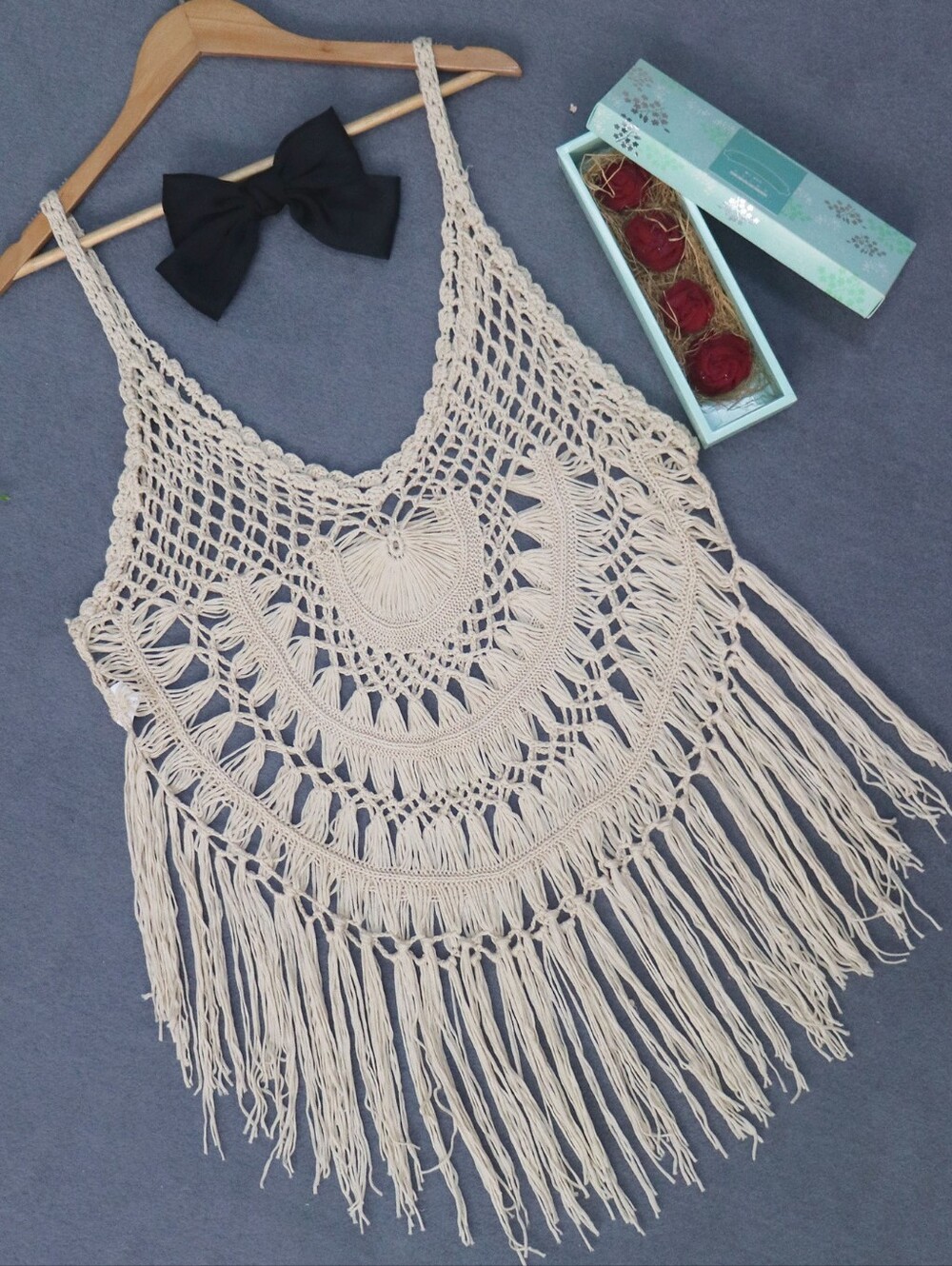 Solstice Knit Fringe Cover-Up - Apricot